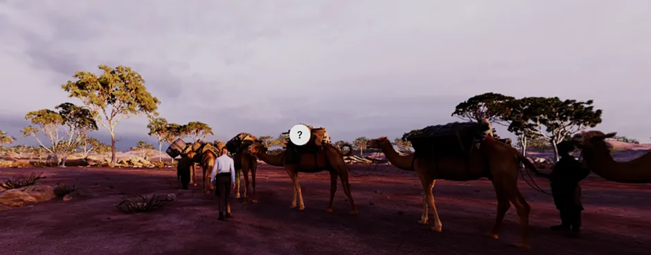 Augmented reality scene: The Afghan cameleers